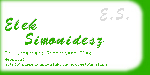 elek simonidesz business card